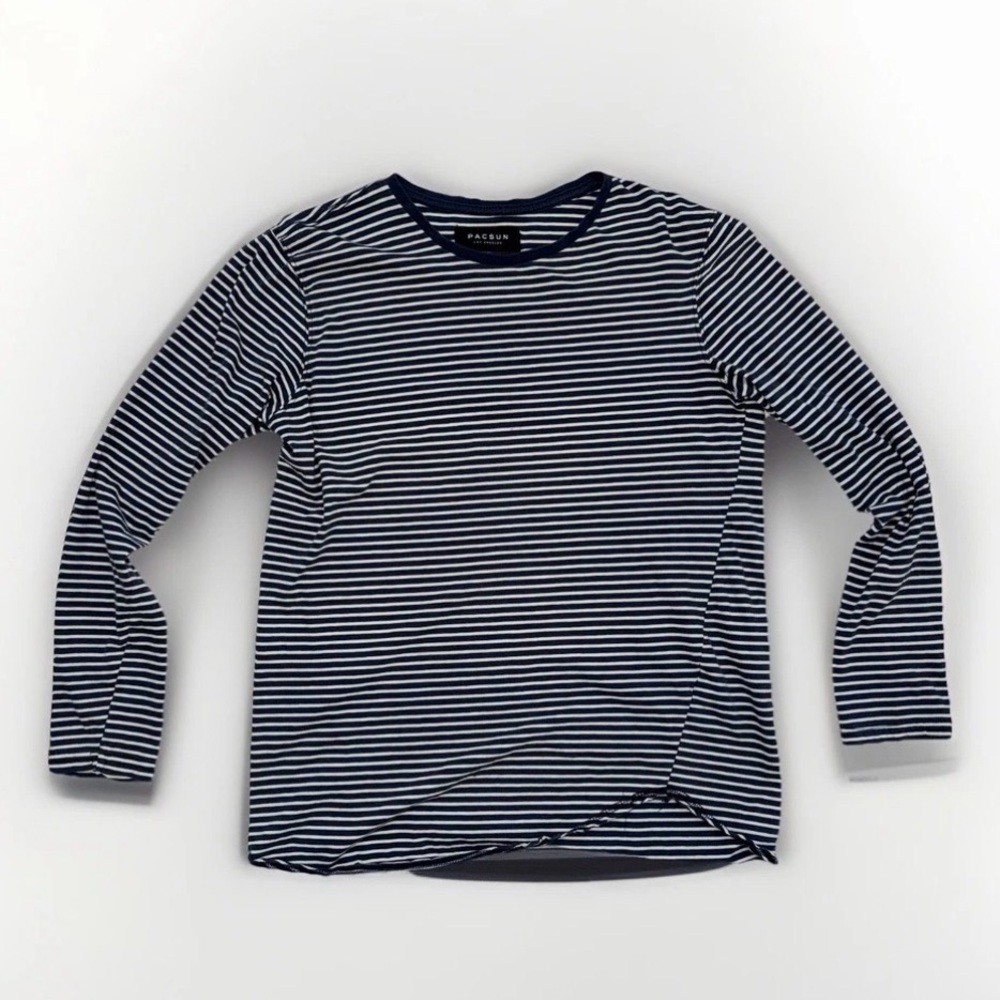 PacSun Navy and White Striped Tee